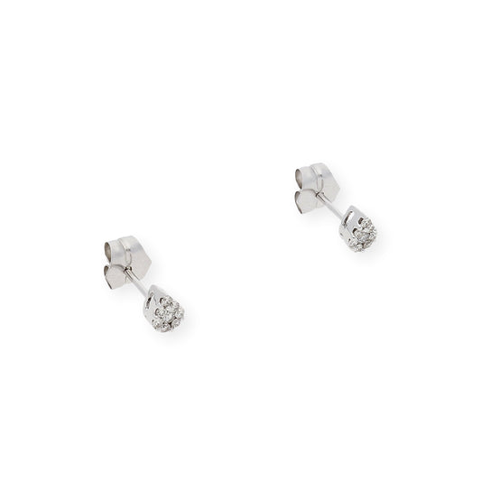 Pendientes Gota de Agua en Oro Blanco 18k y Diamantes