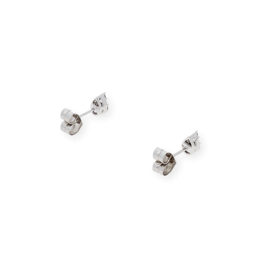 Pendientes Gota de Agua en Oro Blanco 18k y Diamantes