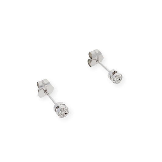 Pendientes Eloise Oro Blanco 18K y Diamantes