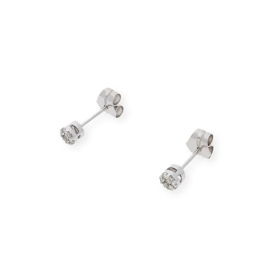 Pendientes Eloise Oro Blanco 18K y Diamantes