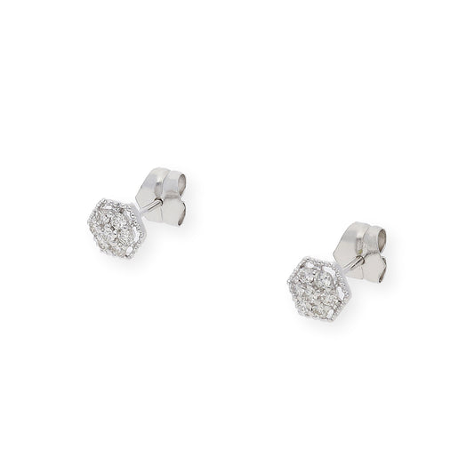 Pendientes Adara Oro Blanco 18k y Diamantes Tamaño Mediano