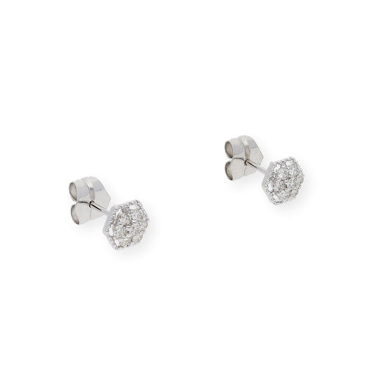 Pendientes Adara Oro Blanco 18k y Diamantes Tamaño Mediano