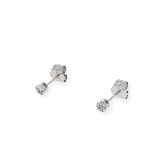 Pendientes Cian Oro Blanco 18K y Diamantes