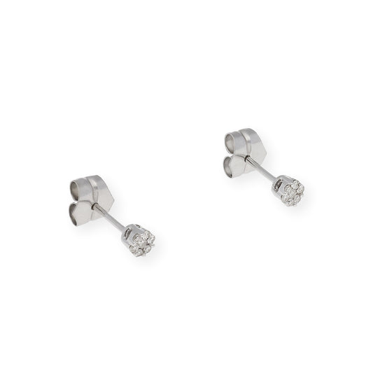 Pendientes Cian Oro Blanco 18K y Diamantes