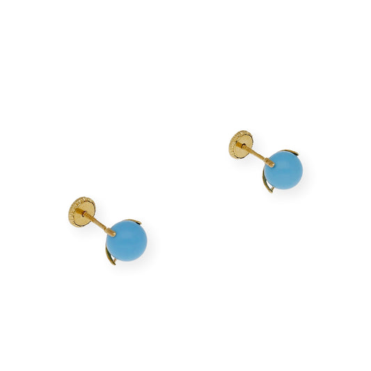 Pendientes Oro y Turquesas 6.00 mm