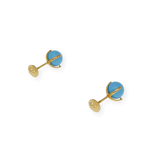 Pendientes Oro y Turquesas 6.00 mm