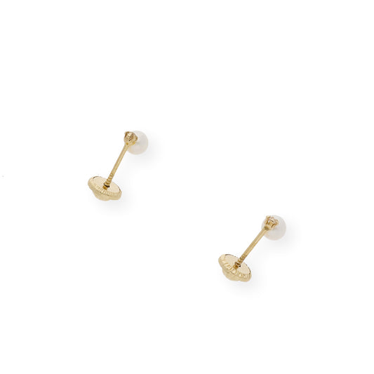 Pendientes Bebé Oro con Perlas de 3,50mm y circonita