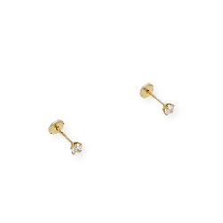 Pendientes Bebé Oro y Circonita de 3,10 MM en Patillas