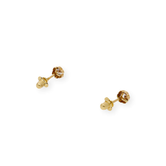 Pendientes Bebé Flor Oro y Circonitas
