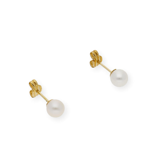Pendientes Bebé Oro y Perlas Naturales de 5mm
