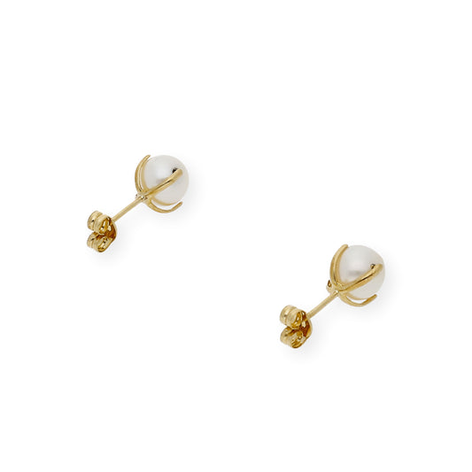Pendientes niñas Oro Y Perlas en Patillas 6 mm