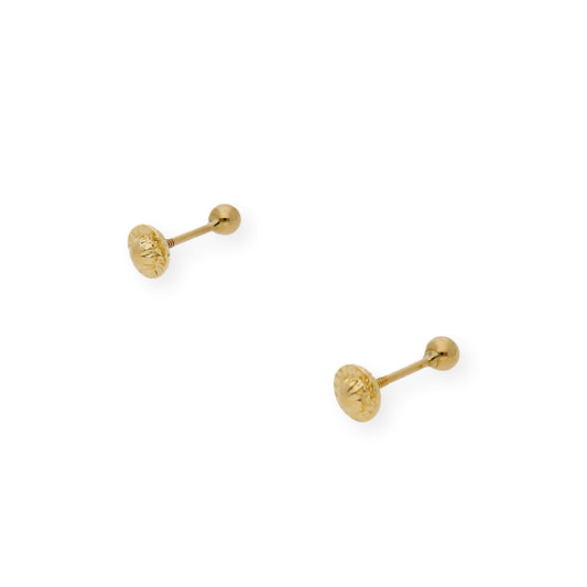 Pendientes Bebé Oro Diseño de Bolas de 3 mm