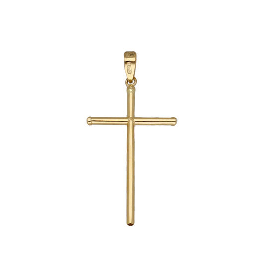 Cruz de Tubo con Remaches Mod Inri Grande en Oro 18K