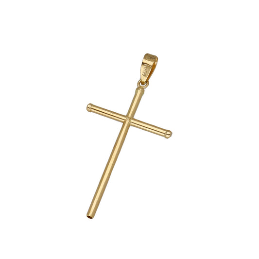 Cruz de Tubo con Remaches Mod Inri Grande en Oro 18K