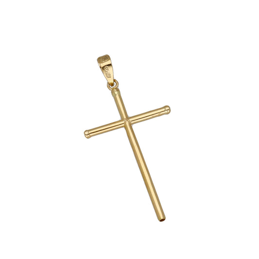 Cruz de Tubo con Remaches Mod Inri Grande en Oro 18K