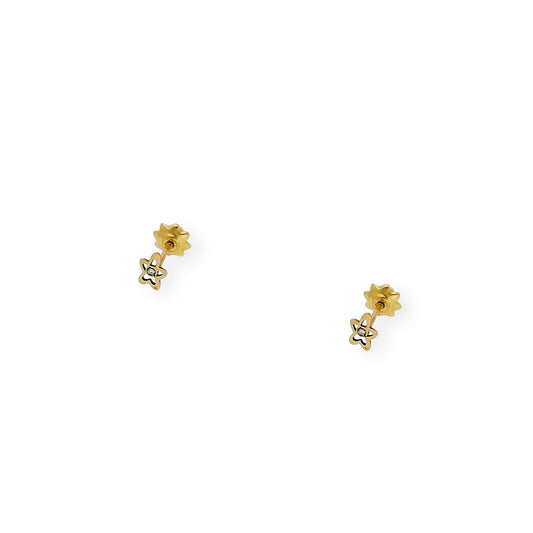 Pendientes bebé estrella Oro amarillo 18K y Diamantes