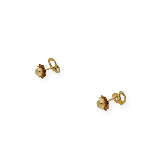 Pendientes bebé corazones calados Oro amarillo 18K y Diamantes
