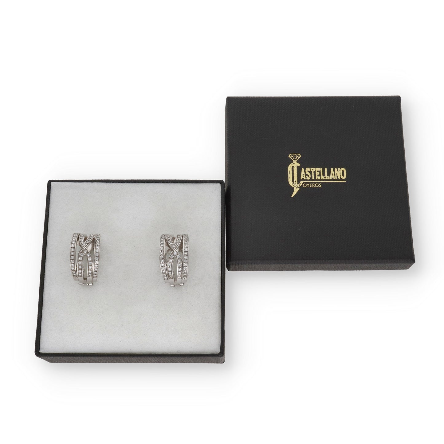 Pendientes Margaret Oro Blanco 18k y Diamantes