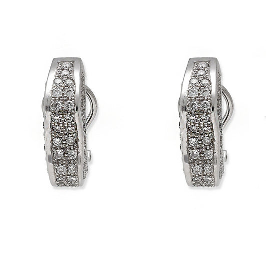 Pendientes Myra Oro Blanco 18k y Diamantes