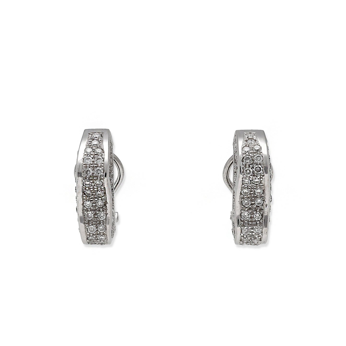 Pendientes Myra Oro Blanco 18k y Diamantes