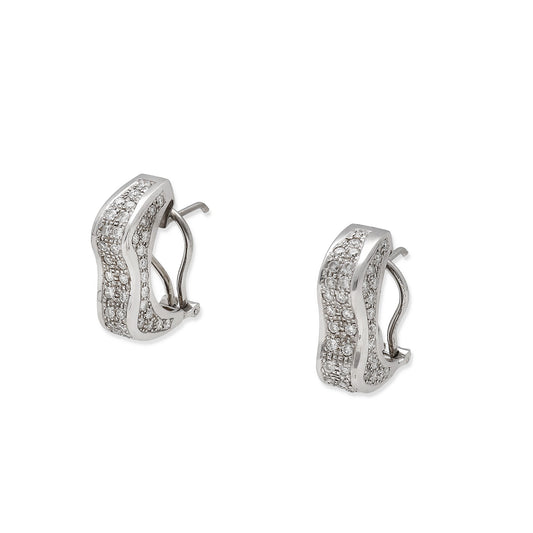 Pendientes Myra Oro Blanco 18k y Diamantes