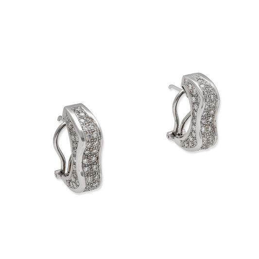 Pendientes Myra Oro Blanco 18k y Diamantes