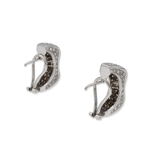 Pendientes Myra Oro Blanco 18k y Diamantes