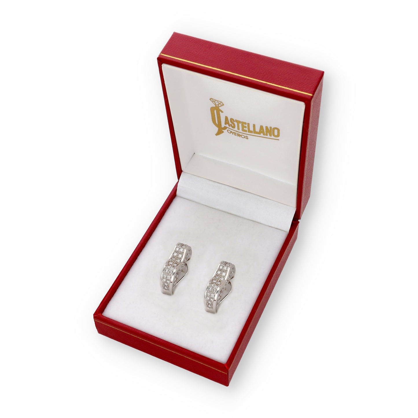 Pendientes Myra Oro Blanco 18k y Diamantes