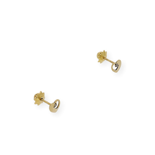 Pendientes bebé corazón Oro amarillo 18K y Diamantes