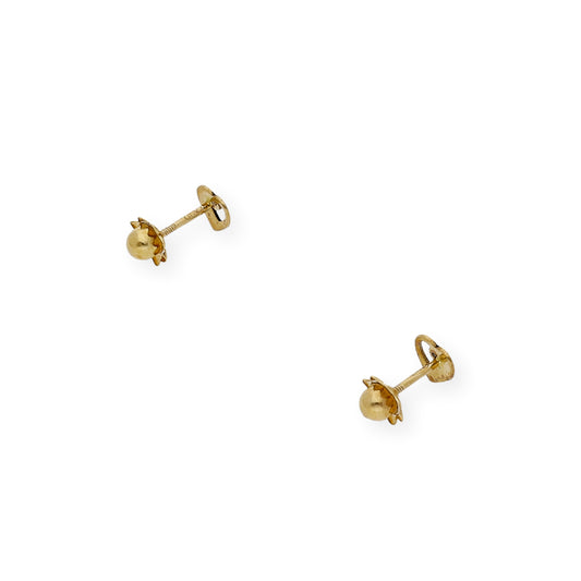 Pendientes bebé corazón Oro amarillo 18K y Diamantes