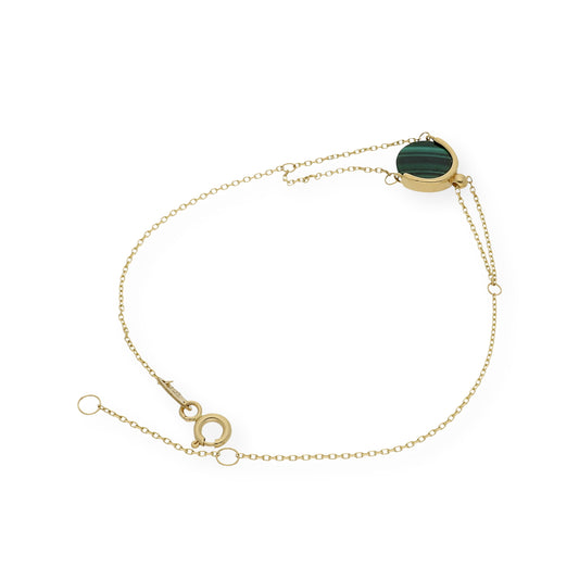 Pulsera de Oro con Malaquita oro 18k