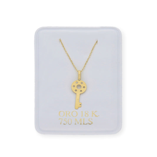 Collar con colgante llave oro 18k