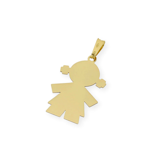 Colgante Inocente Niña grande en Oro