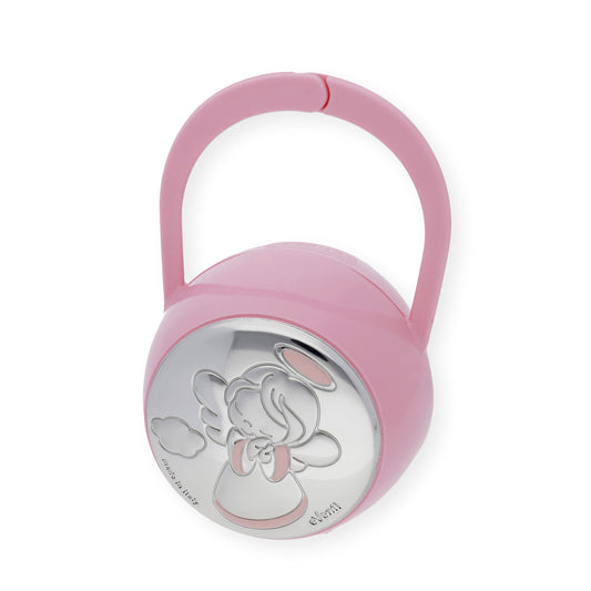 Portachupetes y Pinza de Chupetes en Plata Bilaminada Ángel Rosa