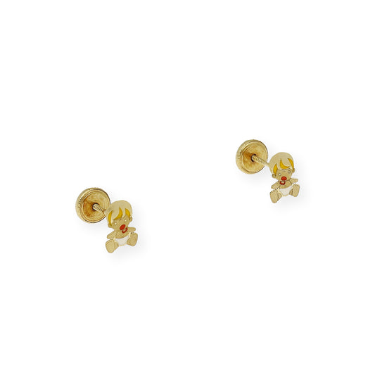 Pendientes Bebé niño Oro 18k Esmaltado
