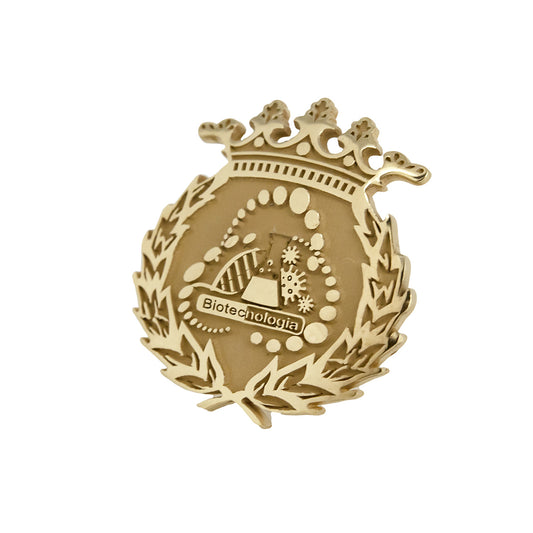 Pin Insignia Profesional de Biotecnología en Oro de Ley 18K