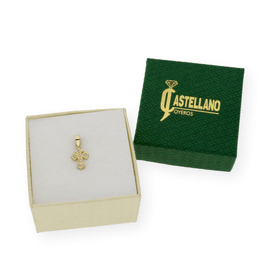 Colgante Cruz Trinidad con Circonita Oro 18K