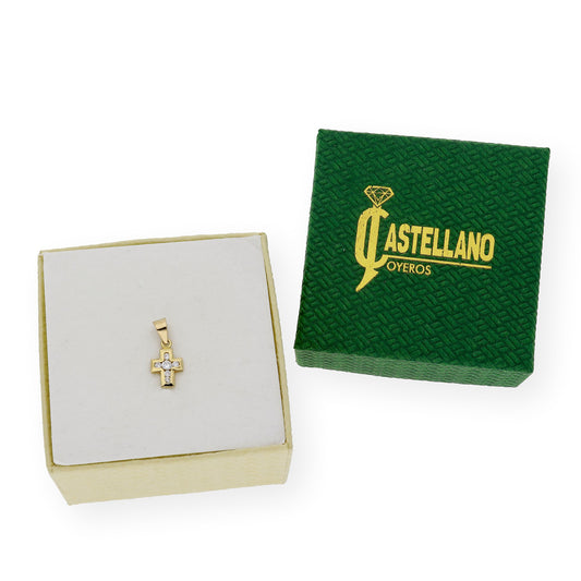 Colgante Cruz Iluminada con Circonita Oro 18K