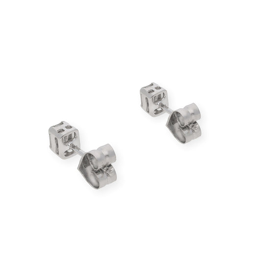 Pendientes baguette de Oro Blanco 18k y Diamantes