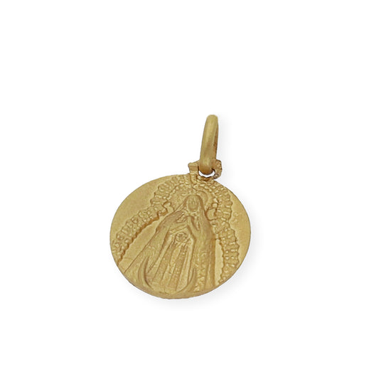 Medalla Virgen de la Soledad sin cerco pequeña en Oro 18k