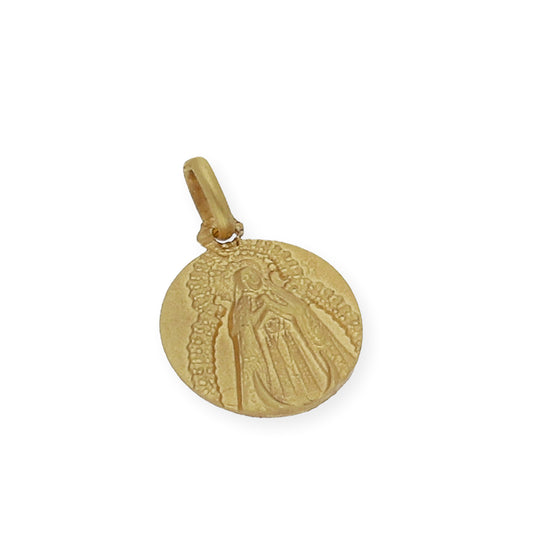 Medalla Virgen de la Soledad sin cerco pequeña en Oro 18k