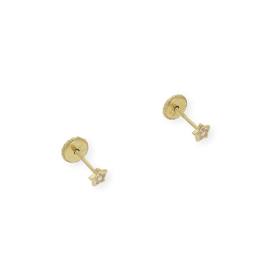 Pendientes bebé estrella con circonitas Oro amarillo 18K
