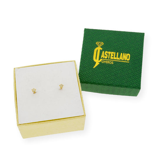 Pendientes bebé estrella con circonitas Oro amarillo 18K