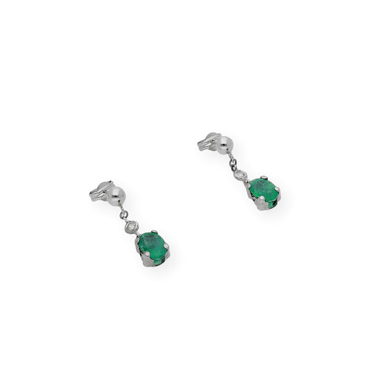 Pendientes Deseo en Oro 18k con Diamantes y Esmeraldas