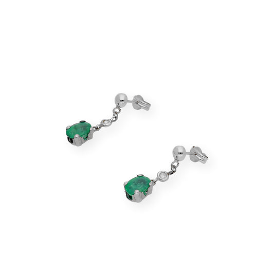 Pendientes Deseo en Oro 18k con Diamantes y Esmeraldas