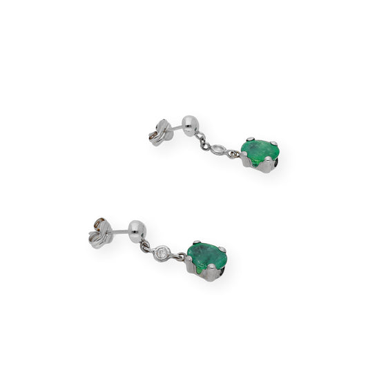 Pendientes Deseo en Oro 18k con Diamantes y Esmeraldas