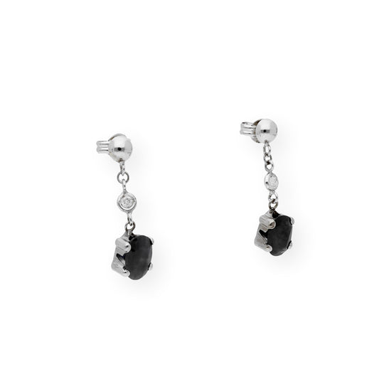 Pendientes Deseo en Oro 18k con Diamantes y Zafiros