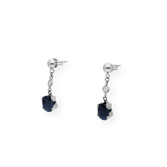 Pendientes Deseo en Oro 18k con Diamantes y Zafiros