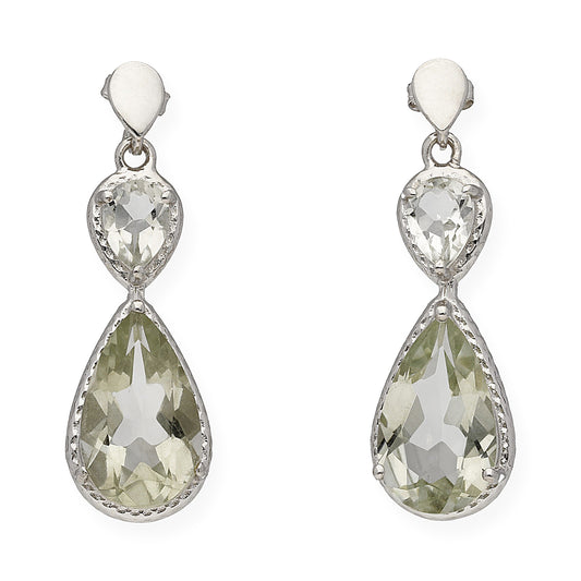 Pendientes Promesa en plata de ley 925 y Olivinas