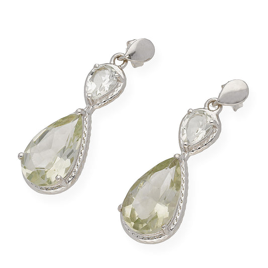 Pendientes Promesa en plata de ley 925 y Olivinas